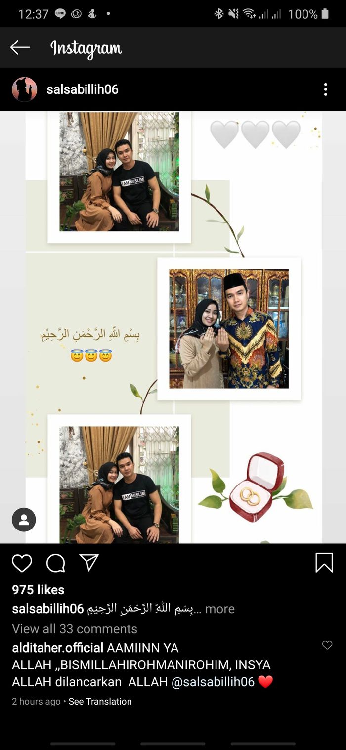 Selamat, Aldi Taher Tunangan dengan Wanita Cantik Berhijab ...