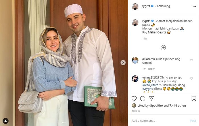 Momen ketika Roy baru saja resmi menjadi mualaf.Instagram/rygrts