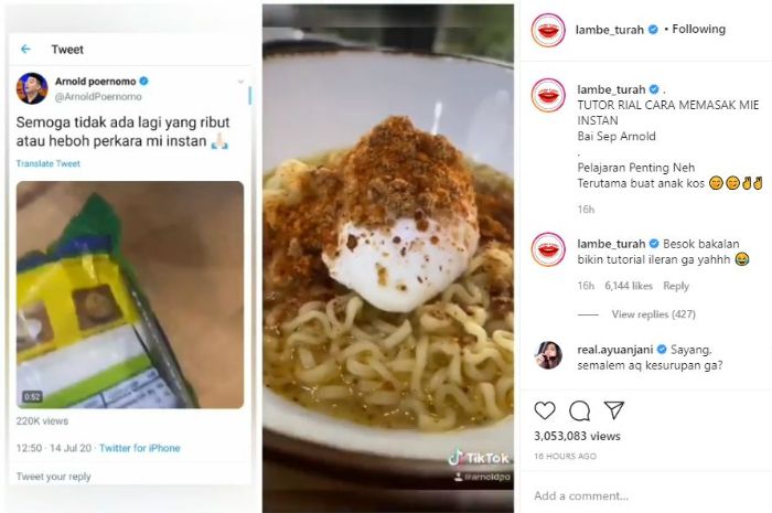 Cara membuat mie instan ala Chef Arnold.