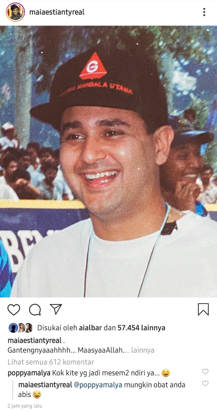 Maia Estianty memamerkan pesona suaminya, pengusaha Irwan Mussry, di Instagram, Selasa (14/7/2020).