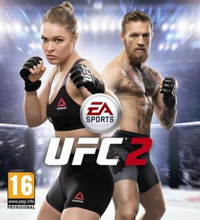 Kover gim UFC 2: Ronda Rousey dan Conor McGregor.