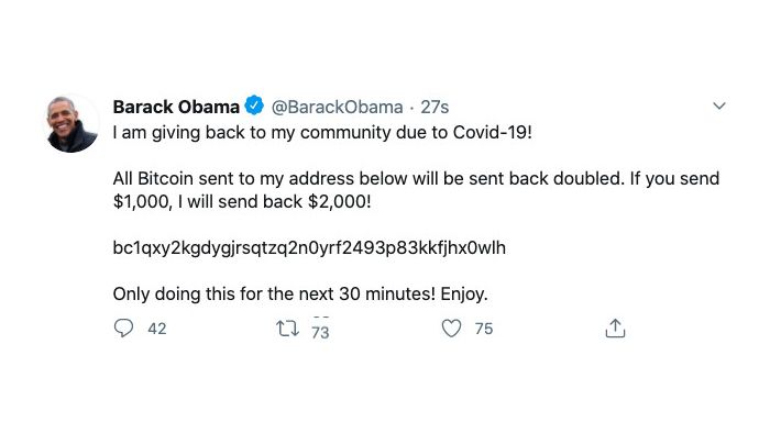 Kicauan Obama tentnag penipuan bitcoin