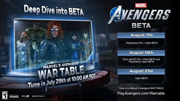Marvel's Avengers beta release date