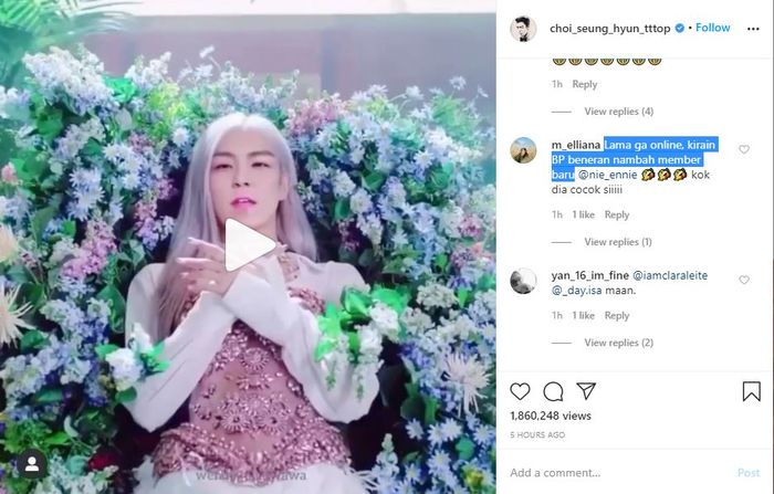 Kocaknya cara T.O.P mendukung comeback Blackpink.