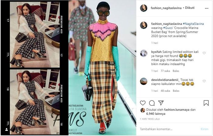 Nagita Slavina Pamer Tas Kulit Buaya dari Brand Gucci Limited