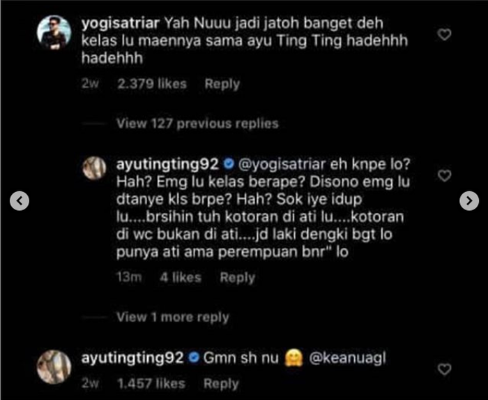 Jawaban nyinyir Ayu Ting Ting