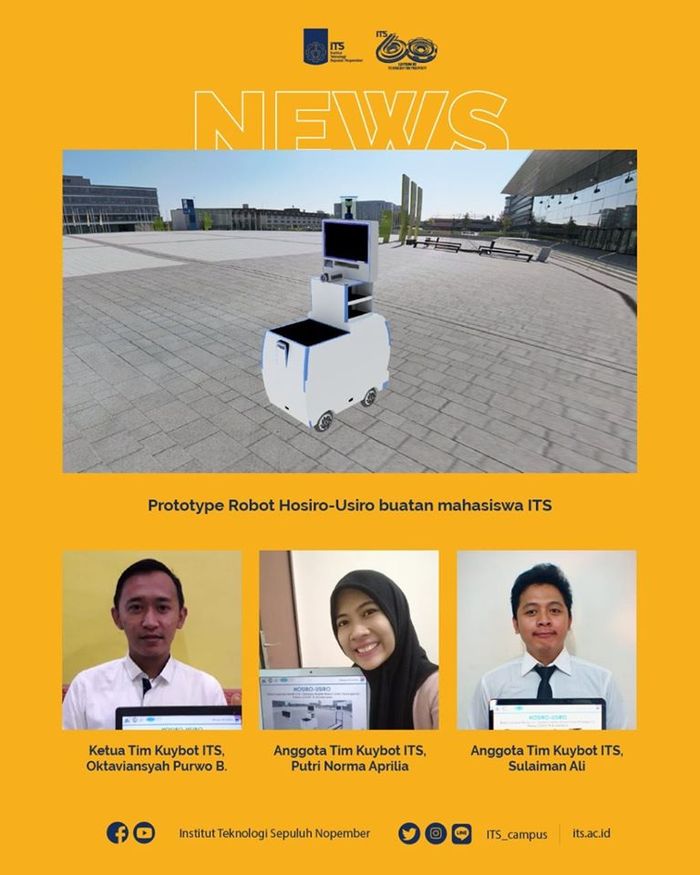 Ketiga mahasiswa yang ciptakan robot Hosiro-Usiro