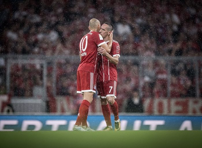 Dua legenda Bayern Muenchen, Arjen Robben dan Franck Ribery.