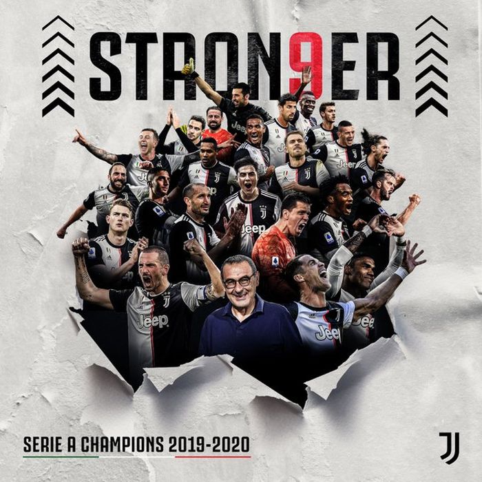 Juventus menjadi juara Liga Italia 2019-2020 usai mengalahkan Sampdoria di Stadion Allianz, Minggu (26/7/2020).