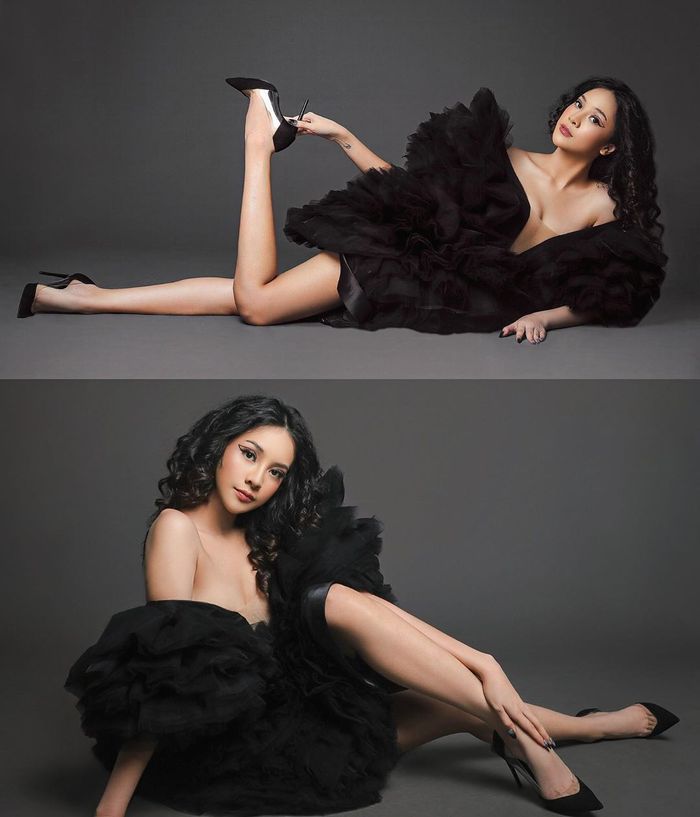 Tampilan seksi Anya Geraldine pakai Dress dada terbuka