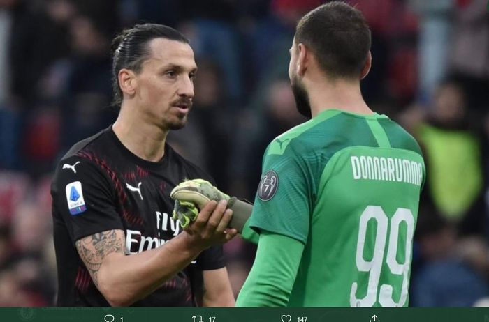 Zlatan Ibrahimovic dan Gianluigi Donnarumma dikabarkan  sepakat bakal menambah masa bakti mereka di AC MIlan.