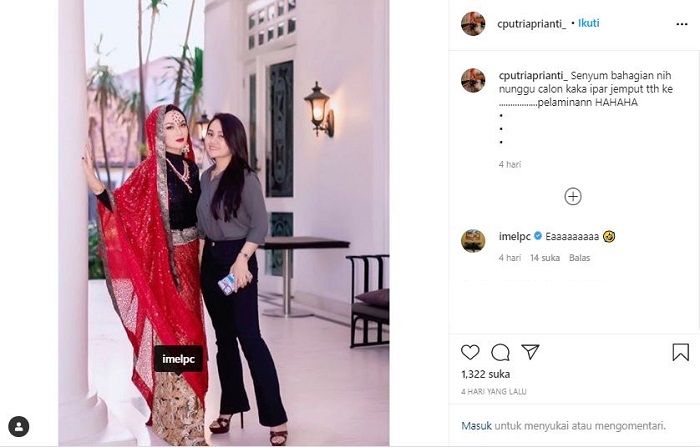 Unggahan adik Imel Putri Cahyati yang isyaratkan kakaknya telah punya gandengan baruInstagram @cputriaprianti_