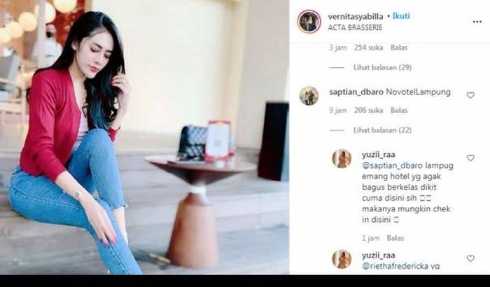Lagi-Lagi Terciduk Prostitusi Online Artis Inisial VS Bertarif Rp30 Juta, Vernita Syabilla yang Dulu Digosipkan Dekat dengan Vokalis Kondang Jadi Sorotan Usai Kepergok Menginap di Hotel Mewah Lampung