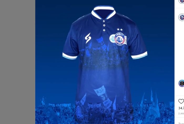 Jersey ketiga terbaru Arema FC untuk musim 2020