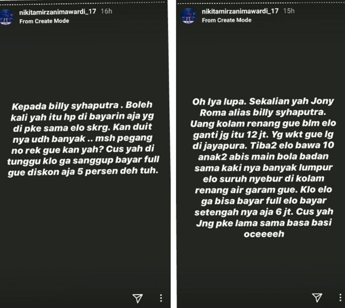 Unggahan Nikita Mirzani