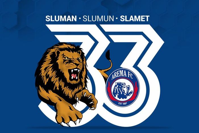 Logo ulang tahun yang ke-33 dari Arema FC.