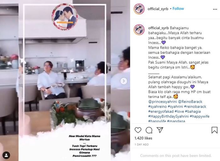 Syahrini di hadapan para mertua
