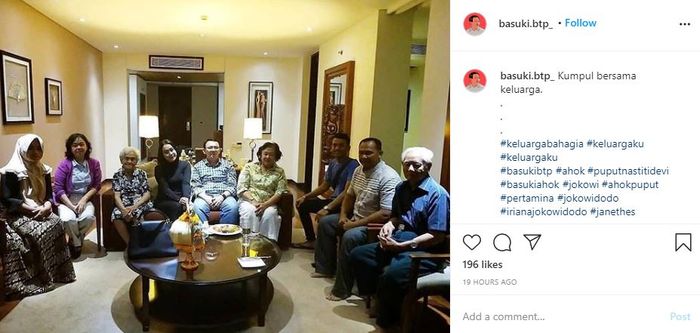 Unggahan akun fanbase Ahok