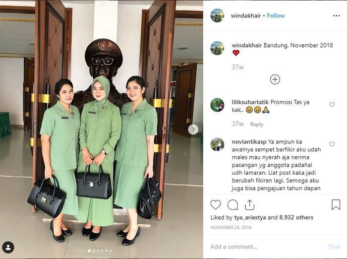 Penampilan Winda Khair bersama istri TNI lainnya