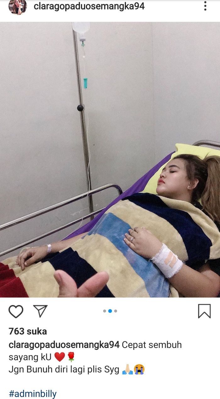Kritik netizen membuat Clara Gopa stres hingga akhirnya dirinya memutuskan untuk bunuh diri. (Instagram claragopaduosemangka94)