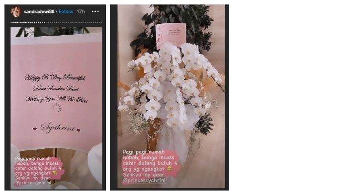 Hadiah ulang tahun Sandra Dewi dari Syahrini
