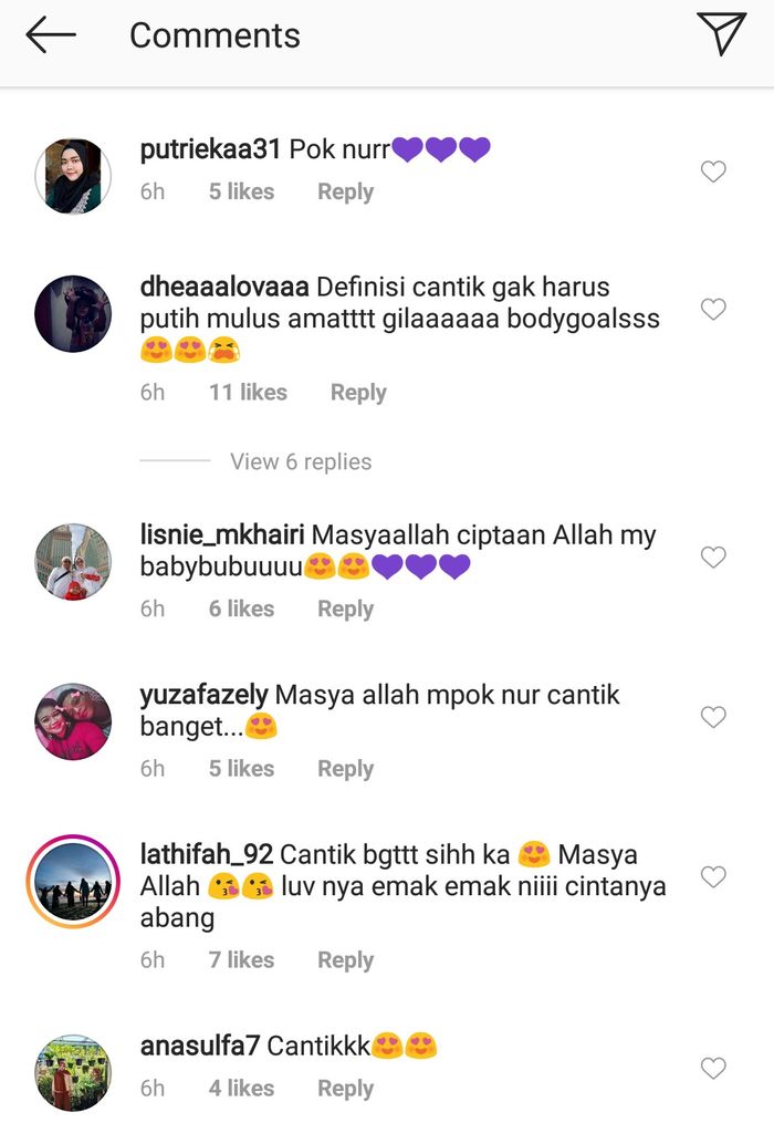 Komentar netizen di unggahan Aurel Hermansyah