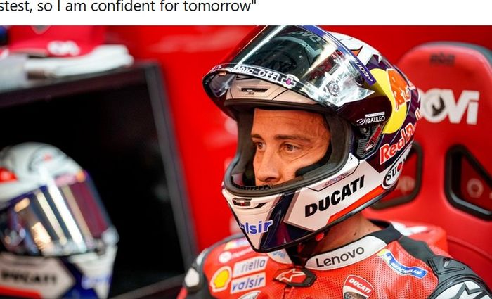 Pembalap Ducati, Andrea Dovizioso, di sela-sela hari pertama seri balap MotoGP Austria yang berlangsung di Red Bull Ring, 14 Agustus 2020.