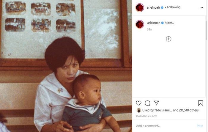 Potret lawas ibu Ariel Noah
