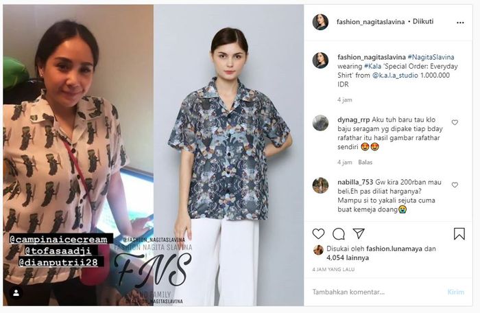 Kemeja yang dipesan khusus oleh <a href='https://jambi.tribunnews.com/tag/nagita-slavina' title='Nagita Slavina'>Nagita Slavina</a> untuk ulang tahun Rafathar yang harganya jutaan rupiah