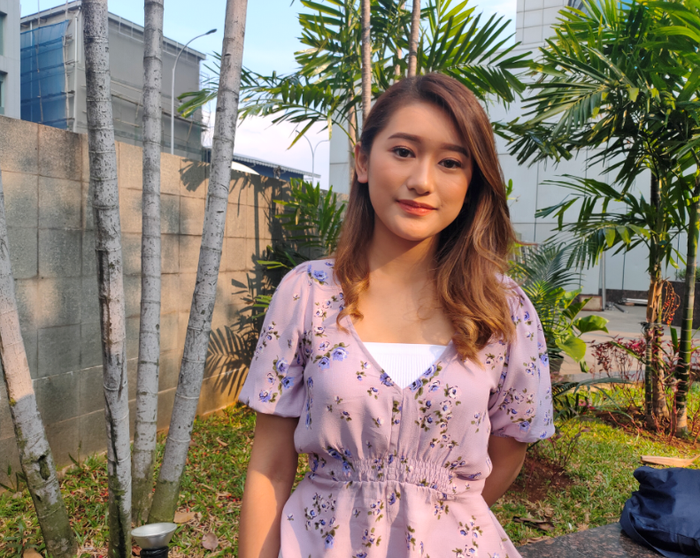 Amanda Caesa saat dijumpai Grid.ID di kawasan Kapten Tendean, Jakarta Selatan, Selasa (18/8/2020).