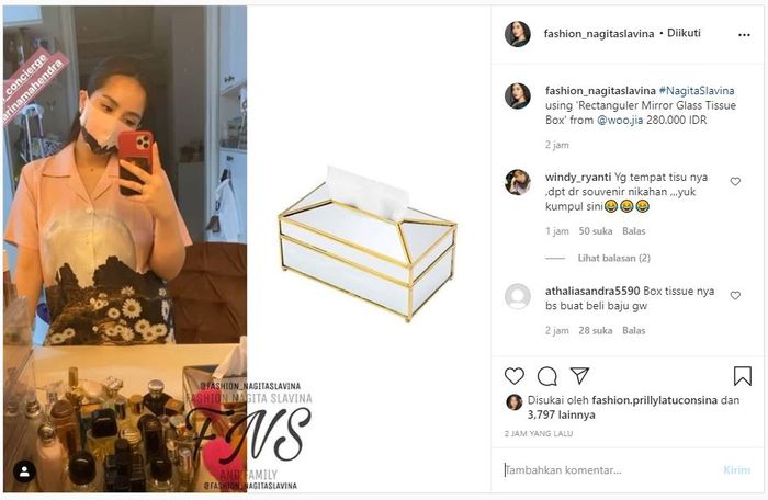 Kotak Tisu Nagita Slavina yang harganya Rp 280 ribu ini sukses bikin Netizen ngelus dada
