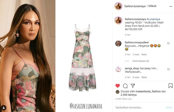 Luna Maya tampil eksotis dalam balutan dress bunga seharga Rp48 juta