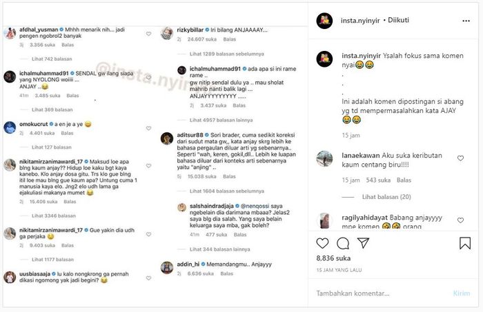 Beberapa komentar artis yang terganggu dengan pernyataan Lutfi Agizal perihal penggunaan kata 'anjay'
