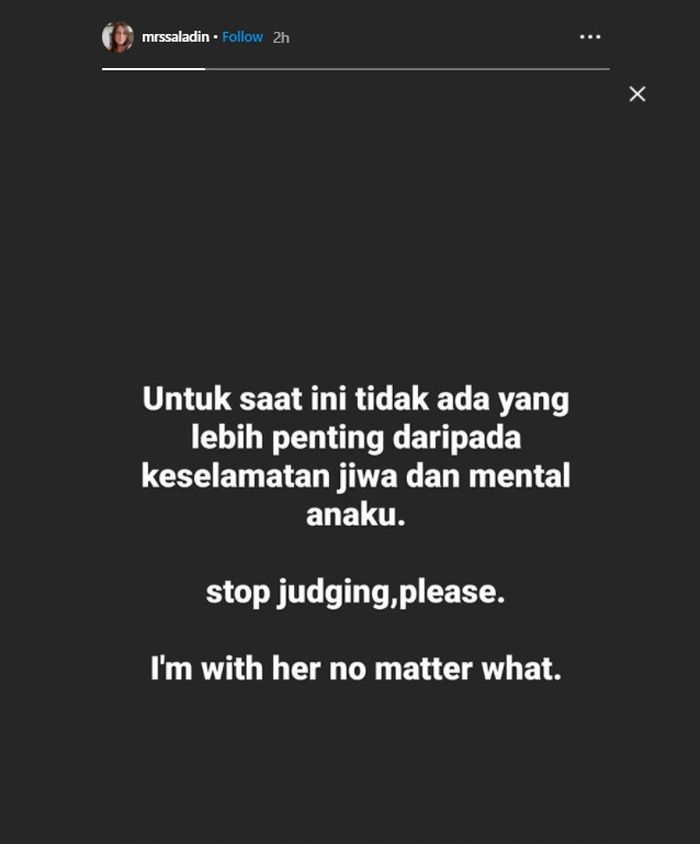 Ibunda Adhisty Zara angkat bicara usai video tak senonoh mirip anaknya viral di media sosial (Instagram mrssaladin)