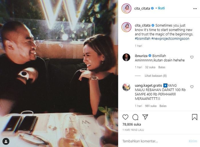 Cita Citatata ramai dibully netizen usai pajang foto sedang tatap-tatapan bareng seorang pria