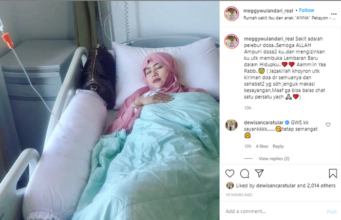 Kondisi terkini Meggy Wulandari
