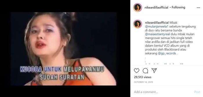 Video Lawas Mulan Jameela Nyanyikan Lagu Nike Ardilla Beredar di Medsos,  Netizen Geger Gara-Gara Hal Ini - Semua Halaman - Nova