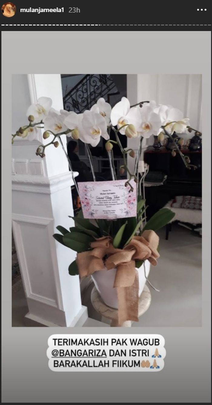 Bunga, kado ulang tahun Mulan Jameela yang berharga fantastis.