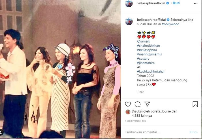 Kenang Momen Manggung Bareng Shah Rukh Khan 18 Tahun Lalu, Bella