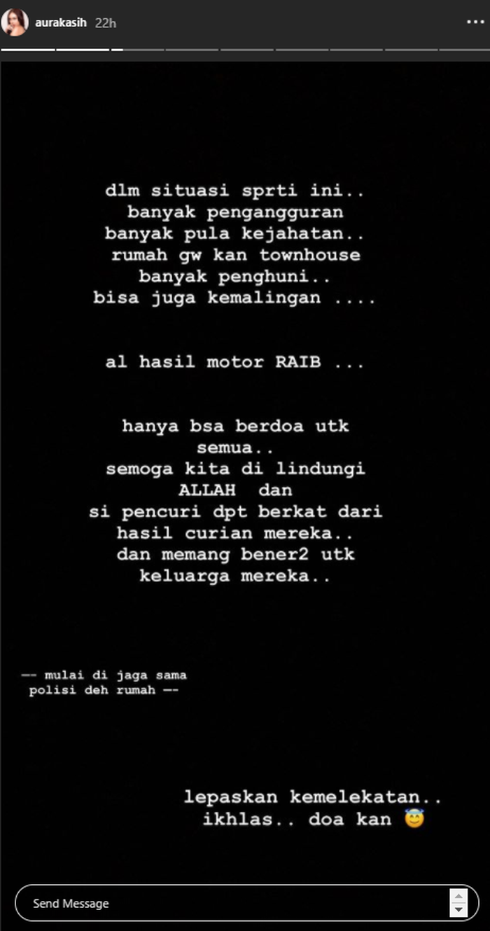 Aura Kasih kemalingan