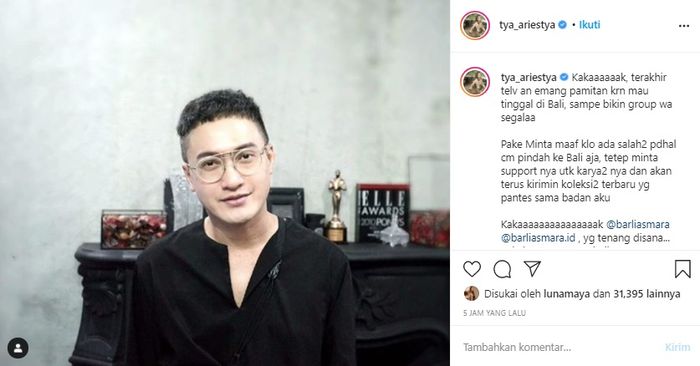 Sebelum meninggal <a href='https://palembang.tribunnews.com/tag/barli-asmara' title='Barli Asmara'>Barli Asmara</a> sempat berpamitan dengan <a href='https://palembang.tribunnews.com/tag/tya-ariestya' title='Tya Ariestya'>Tya Ariestya</a>