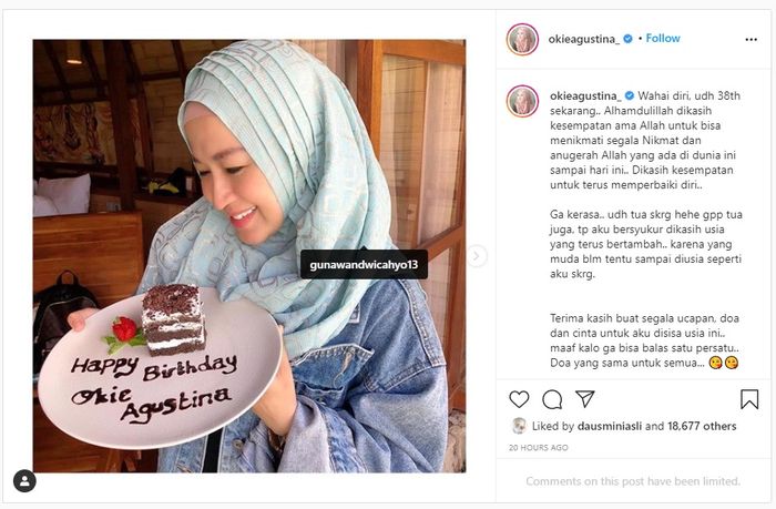 Perayaan ulang tahun <a href='https://manado.tribunnews.com/tag/okie-agustina' title='Okie Agustina'>Okie Agustina</a>