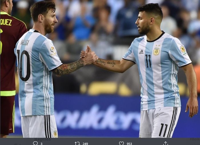 Koneksi Lionel Messi dan Sergio Aguero.