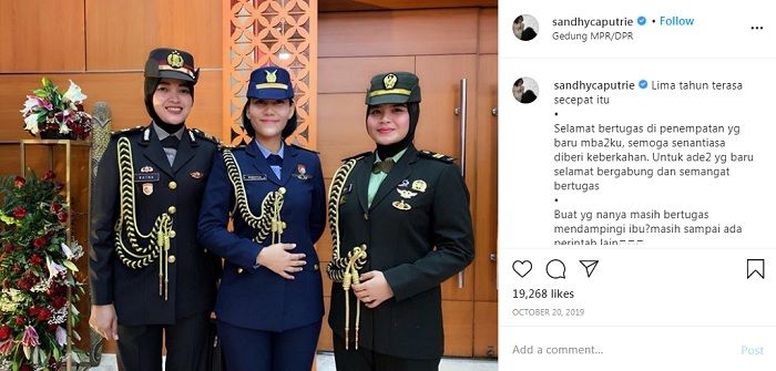 Unggahan ajudan Iriana Jokowi, Sandhyca Putrie