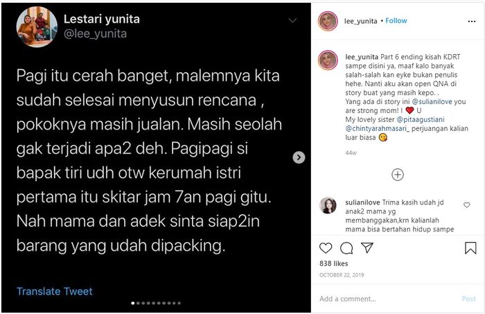 Postingan mantan istri Daus Mini