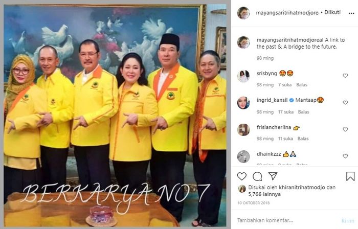 Mayangsari mengunggah foto keluarga Cendana