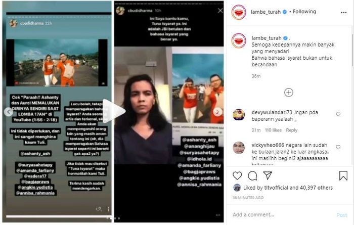 Keluarga Anang Hermansyah dituding merendahkan kaum tuna rungu dengan bahasa isyarat