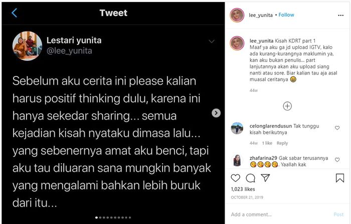 Postingan mantan istri Daus Mini