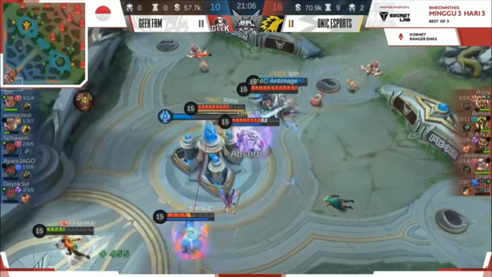 The second game point was won by Onic Esports after successfully tearing apart the Geek Fam team's defense.