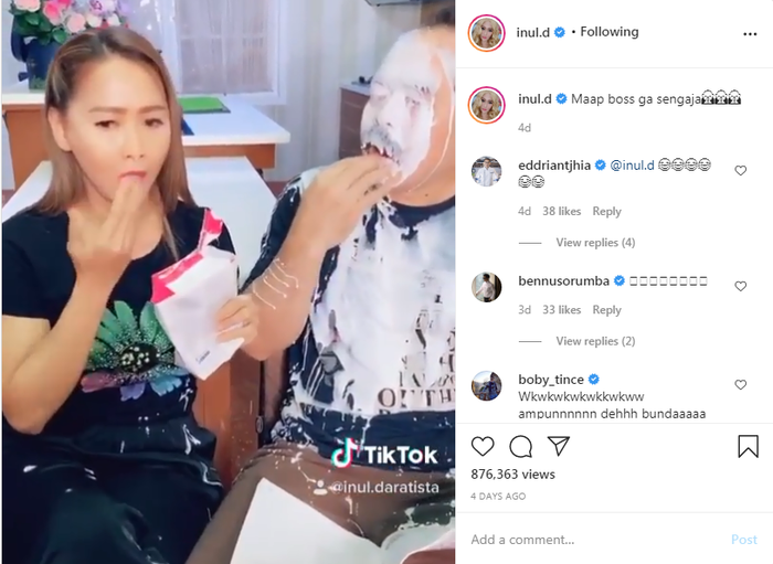 Aksi kocak Inul Daratista dan Adam Suseno.